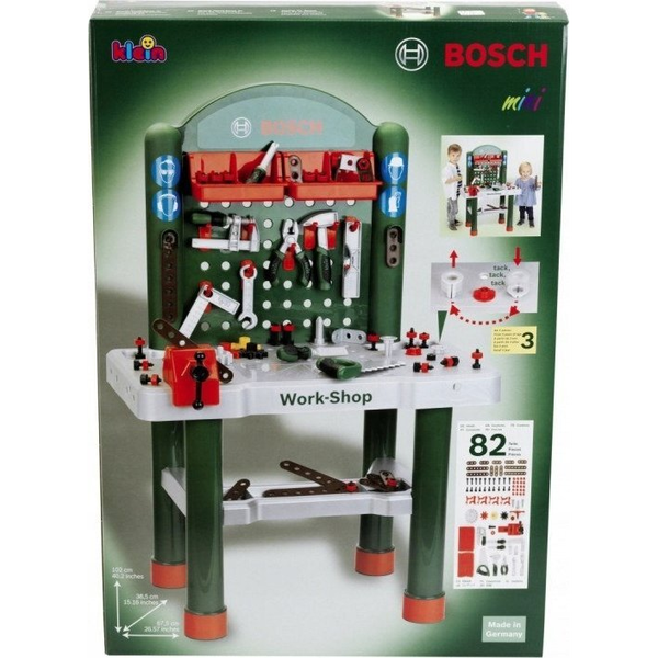 Klein Toys Bosch játék barkácsasztal szerszámokkal 82db-os készlet (87102)