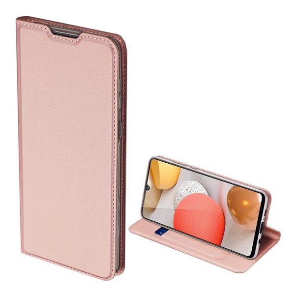 Dux Ducis Skin Pro Samsung Galaxy A42 5G Bőrhatású flip tok - Rozéarany (GP-101742)