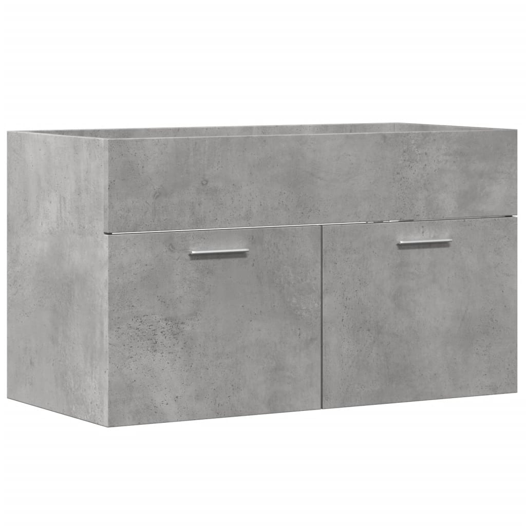 betonszürke szerelt fa fürdőszobai mosdószekrény 90x38,5x46 cm (856214)