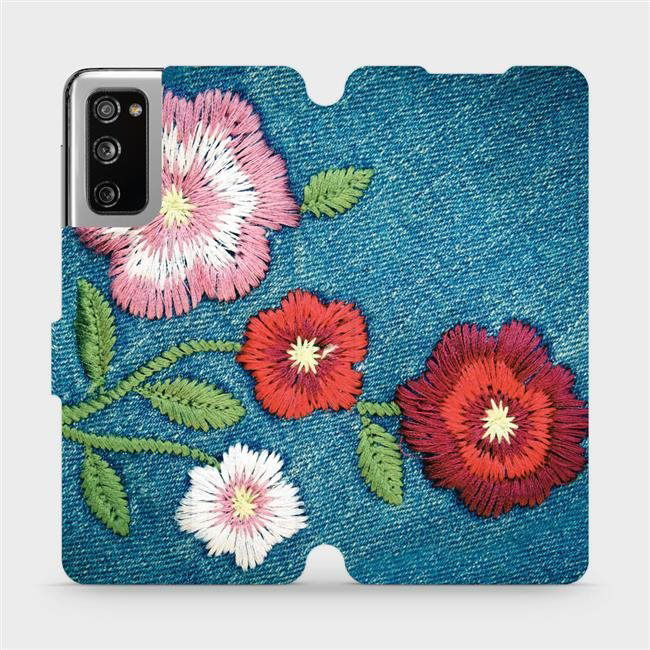 Flip mobile phone case Samsung Galaxy S20 FE - MD05P Denim flowers (5903516466412)