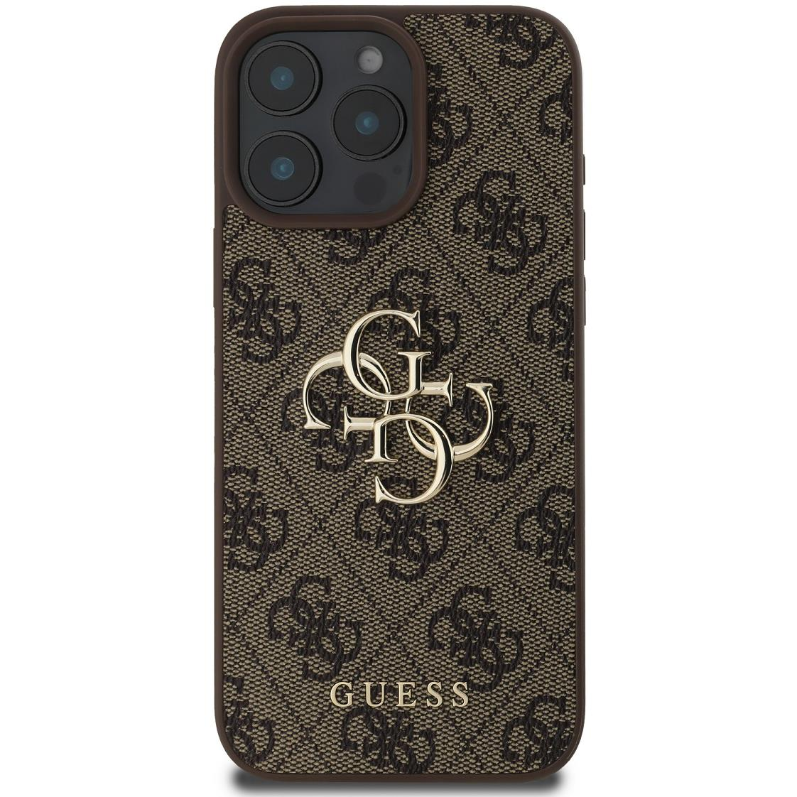 Guess PU 4G Metal Logo iPhone 16 Pro Max Brown tok (GUHCP16X4GMGBR)