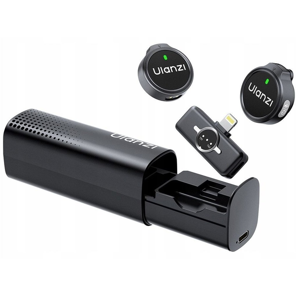 ULANZI A21 csiptetős vezeték nélküli mikrofon 2db Lightning fekete