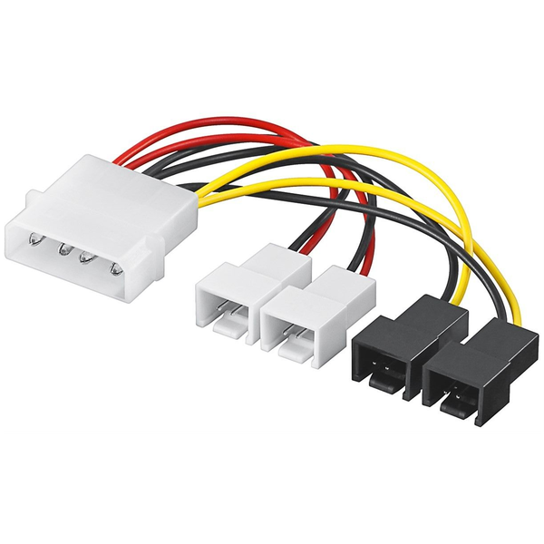 Voedingconverter 5.25" --> 2x12V+2x5V tbv koelers Goobay
