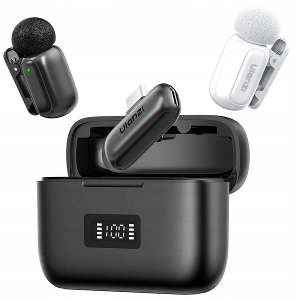 ULANZI A200 mini csiptetős vezeték nélküli mikrofon 2db USB-C fekete-fehér