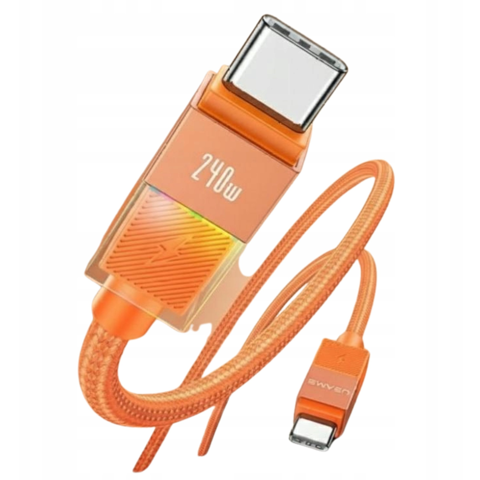 Kábel Usams USB typ C - USB typ C 1,2 m oranžový