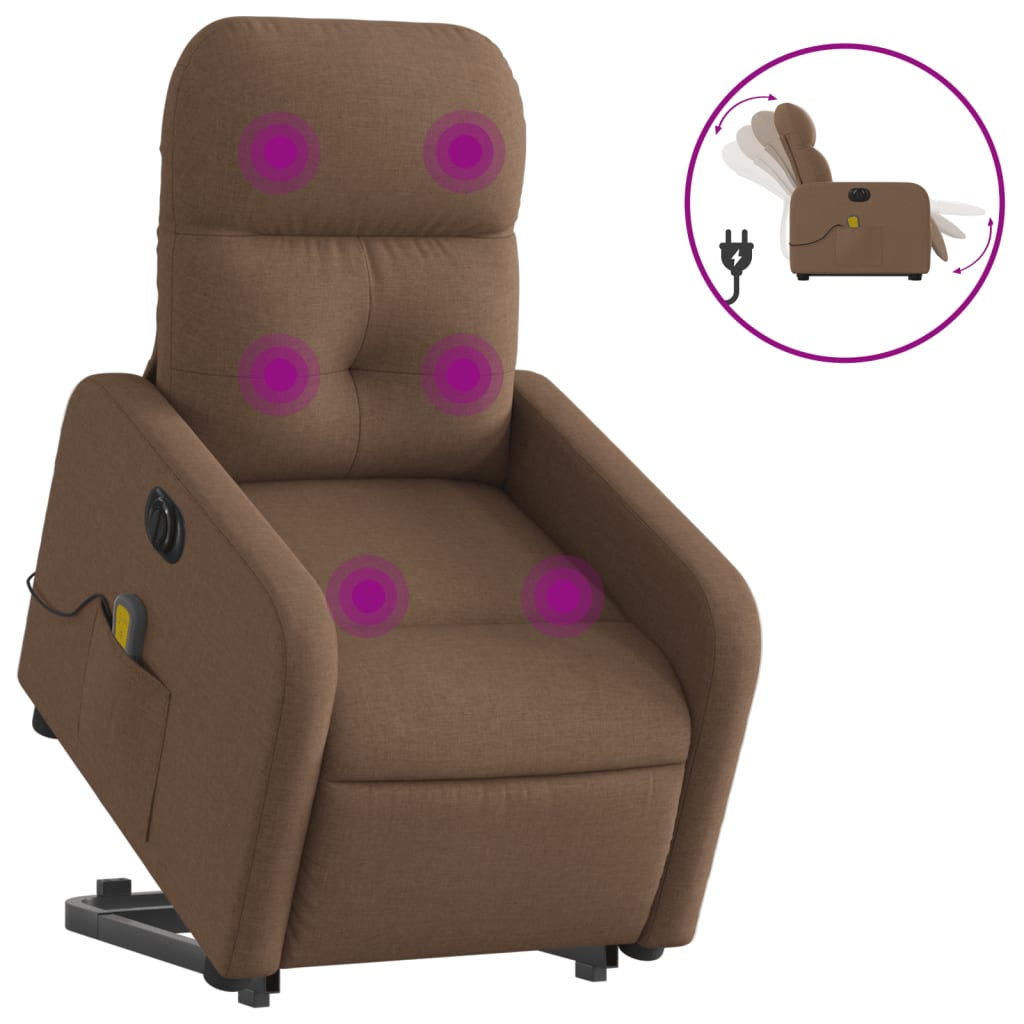 barna szövet dönthető elektromos álló masszázsfotel (3206826)