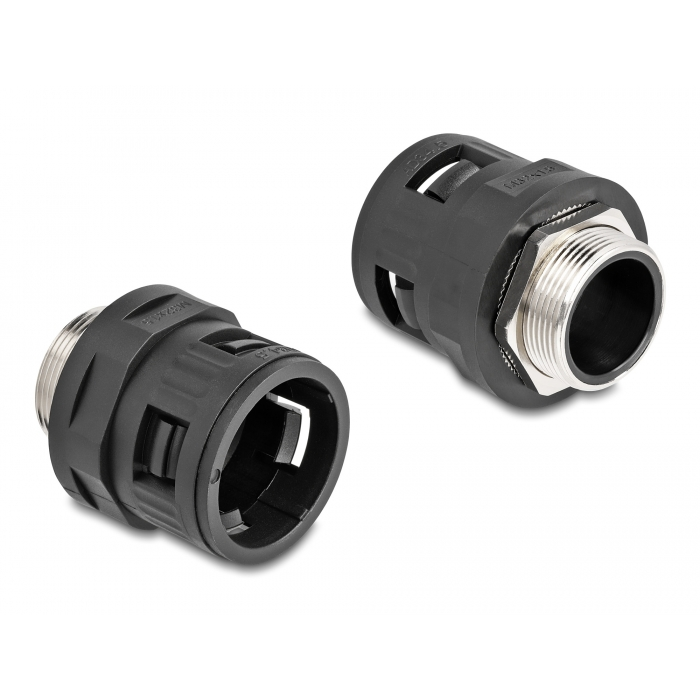 Delock M32 tömlőszelence réz külső csavarmenettel, fekete, 2 db. (60456) (60456)