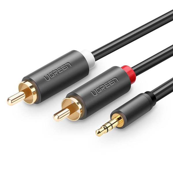 Kabel Ugreen UGR509BLK minijack (3,5 mm) - 2x RCA (cinch) 1,5 m