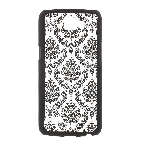 Műanyag telefonvédő (damaszkuszi virág minta) FEKETE [LG K4 (K120e)]