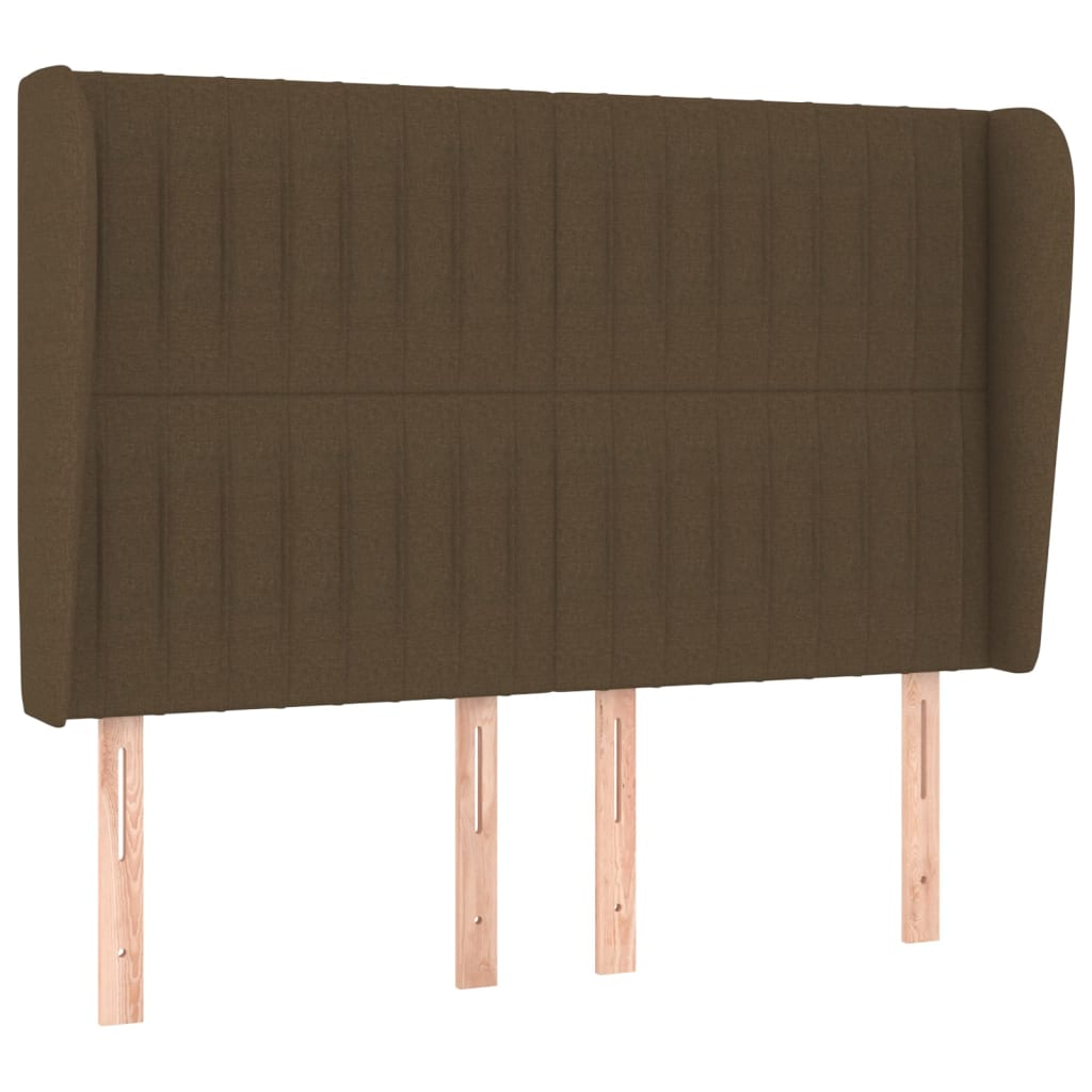 sötétbarna szövet fejtámla szárnyakkal 147 x 23 x 118/128 cm (3118195)