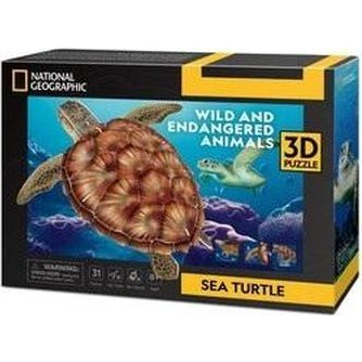 3D Cubic Fun Puzzle - National Geographic, Tengeri teknős, 31 db