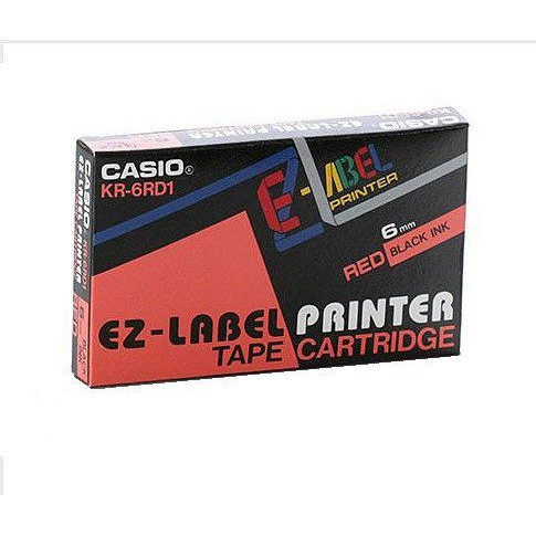 Casio Xr-6Rd1 Feliratozógép Szalag - 6 mm x 8 m, Piros/ Fekete