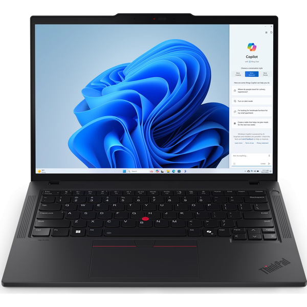 Lenovo ThinkPad T14 Intel Core Ultra 7 155U Ноутбук 35,6 см (14") WUXGA 16 GB DDR5-SDRAM 512 GB SSD Wi-Fi 6E (802.11ax) Windows 11 Pro Черен
