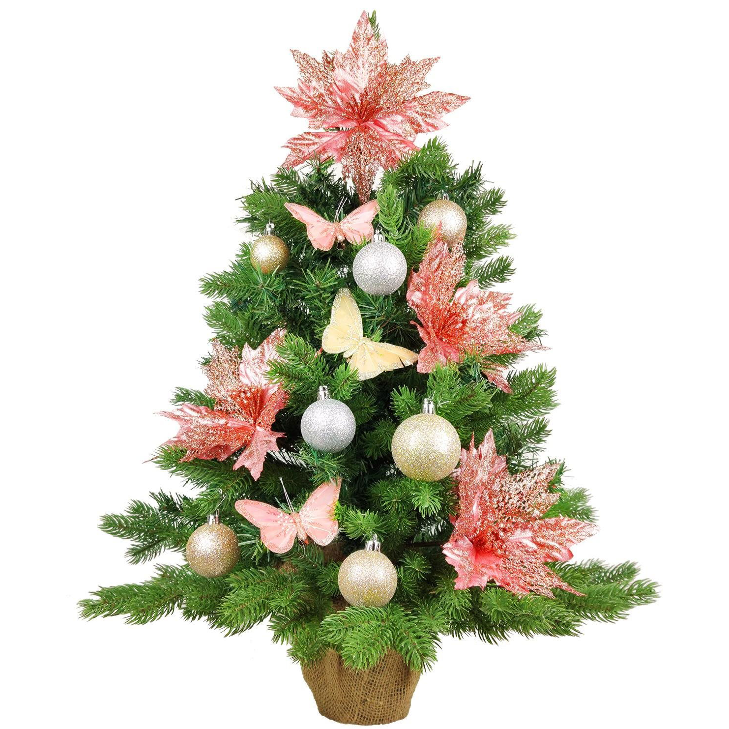 LAALU Karácsonyfa LED világítással - POMPADOUR, 35 db dísz, 60 cm (LAU-2227-OZM-60V)