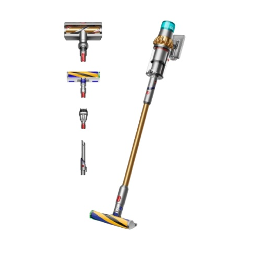 Вертикална прахосмукачка Dyson V15 Detect Absolute 2023 447000-01, 660 W, Осветление, HEPA филтър, Златист
