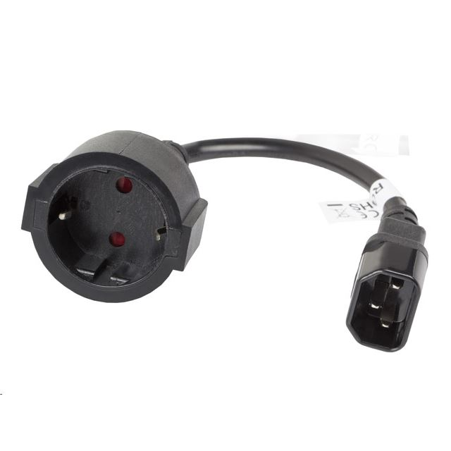 Lanberg hálózati kábel 20cm (CA-C14E-10CC-0018-BK) (CA-C14E-10CC-0018-BK)