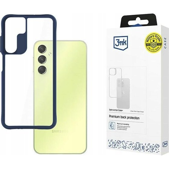 3mk Satin Armor Case+ átlátszó, TPU és PC anyagú telefontok Kék Samsung Galaxy A25 5G (5903108568227)