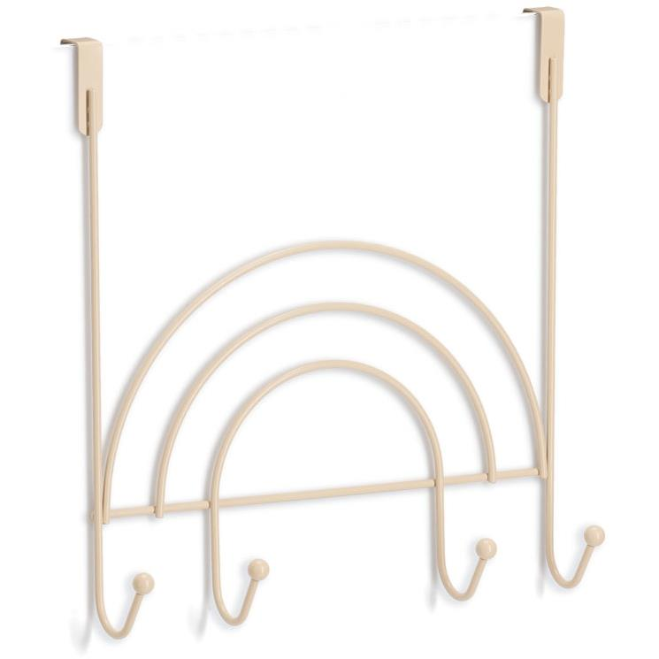 ZELLER ajtóra akasztható fogas, szivárvány mintával, 4 kampóval, mérete: 32×10×33 cm (13830)