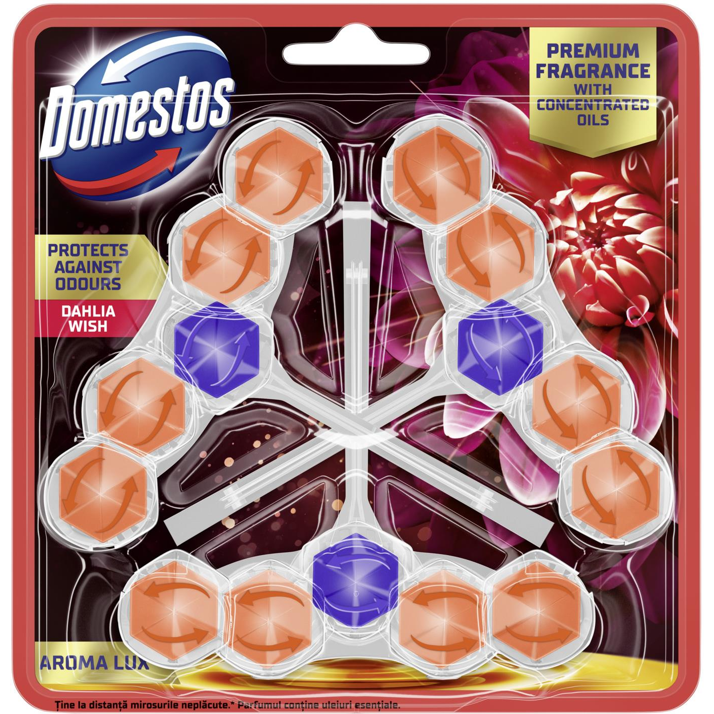 Domestos Aroma Lux Dahlia Wish 3× 50 g (8720182903846)