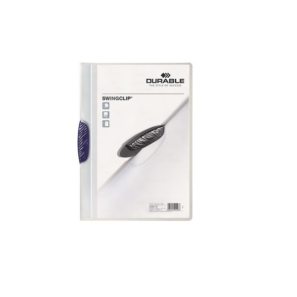 DURABLE Klemm-Mappe Swingclip PP 30 Blatt A4 dklblau