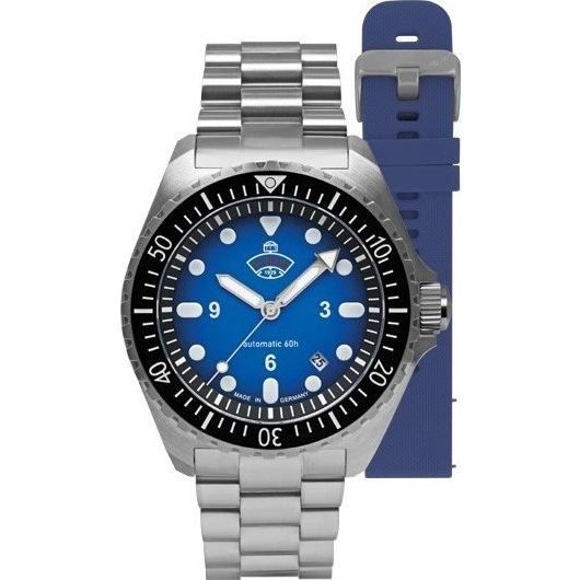 Hodinky Ruhla NVA Kommando Minentaucher Automatic Set Blue