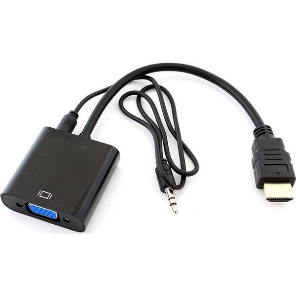 Adapter AV Hertz HDMI - D-Sub (VGA) + Jack 3.5mm czarny