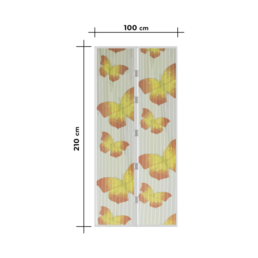Garden of Eden mágnessel záródó szúnyogháló függöny ajtóra 100x210cm, sárga pillangós (11398L) (11398L)
