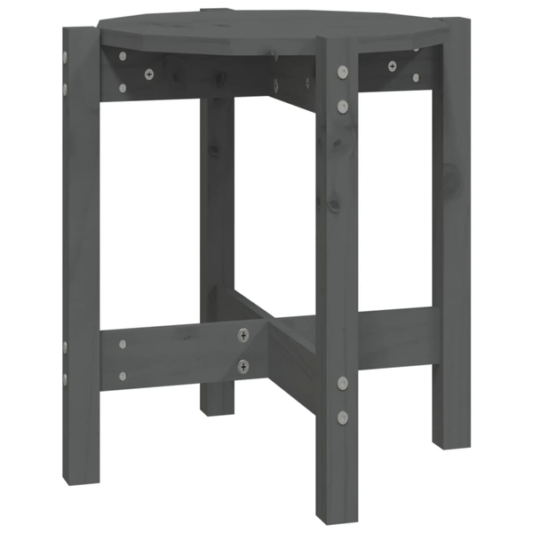 Маса за кафе vidaXL, Масив, Сива, O 42.5 x 45 см, 822314
