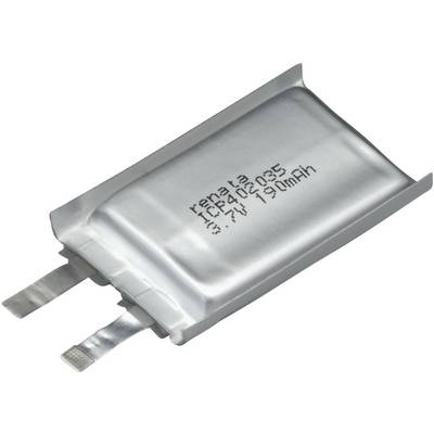 Renata lítium-polimer akku 3,7 V, 195 mAh, 35 x 20 x 4,4 mm, ICP402035 (100645)