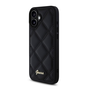 CG MOBILE GUESS PU LEATHER QUILTED szilikon telefonvédő (ütésállóság, bőr hatású hátlap, rombusz) FEKETE Apple iPhone 16 Plus (GUHCP16MPSQSQSK)
