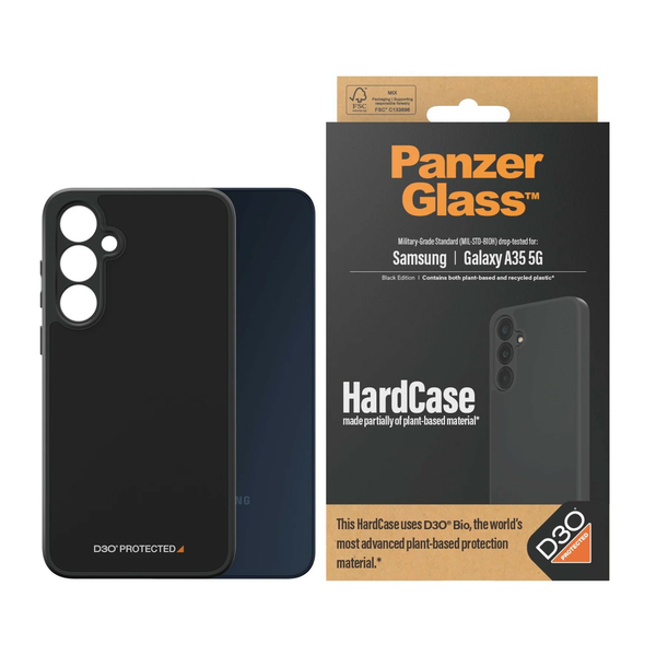 PanzerGlass HardCase Samsung A35 5G A356 D3O 3xMilitary Telefon tok - Fekete