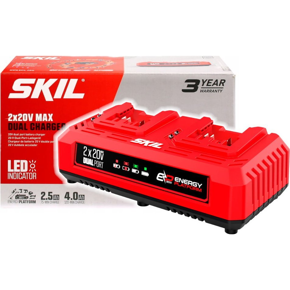 SKIL RED CR1E3128AA 20V Max 2,4A Duo töltő (CR1E3128AA)
