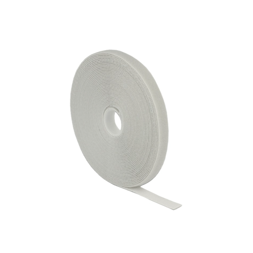 Delock 18277 Tépőzáras kábel kötegelő/kábelrendező 10m - Fehér (18277)