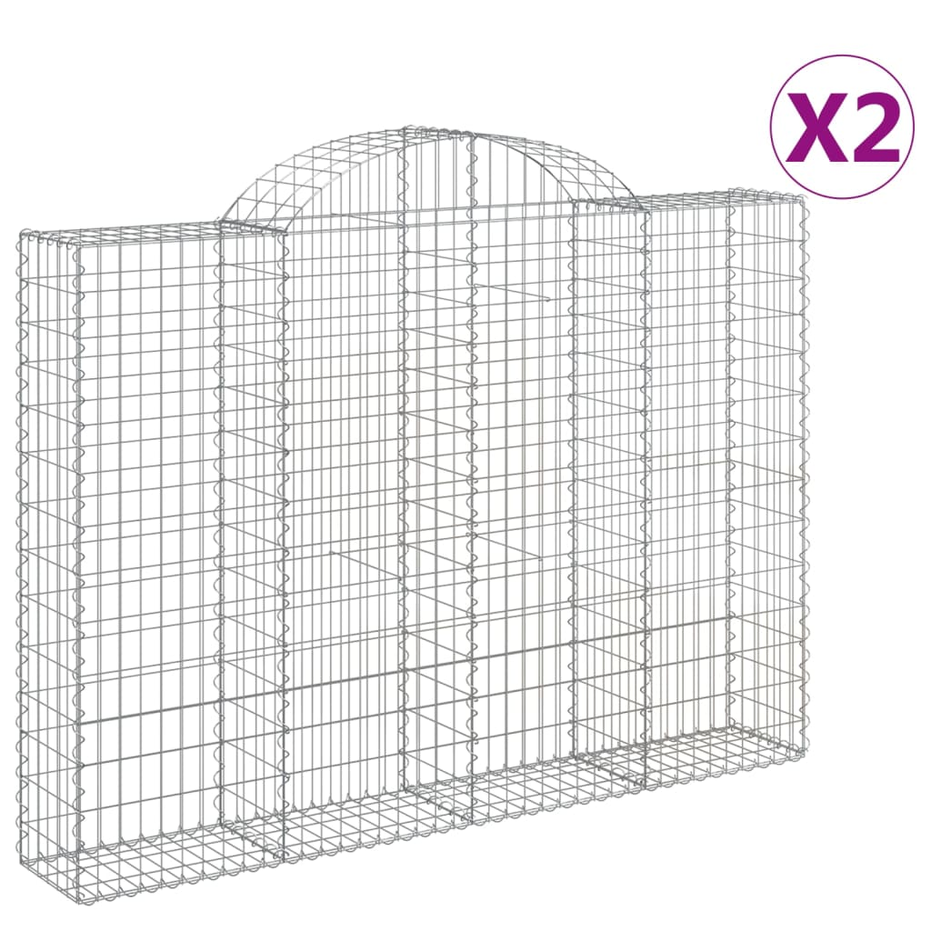 2 db íves horganyzott vas gabion kosár 200x30x140/160 cm (3146152)