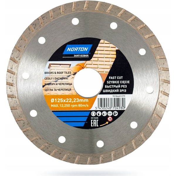 Norton Clipper tarcza diamentowa 125x22,2mm ciągła turbo do cegieł (70184601279)