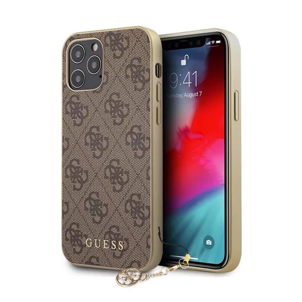 Guess 4G Charms Apple iPhone 12/12 Pro hátlap tok barna (GUHCP12MGF4GBR) (GUHCP12MGF4GBR)