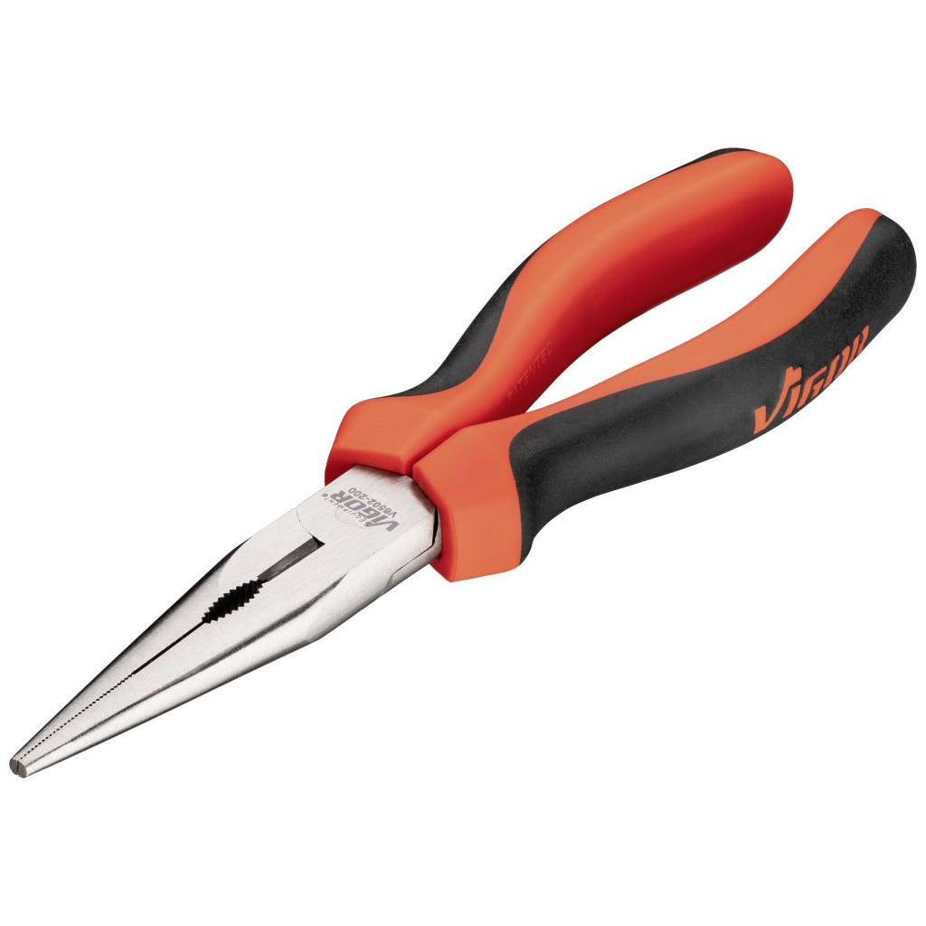 Vigor V6502-200 Lapos kerek csőrű fogó 200 mm (V6502-200)