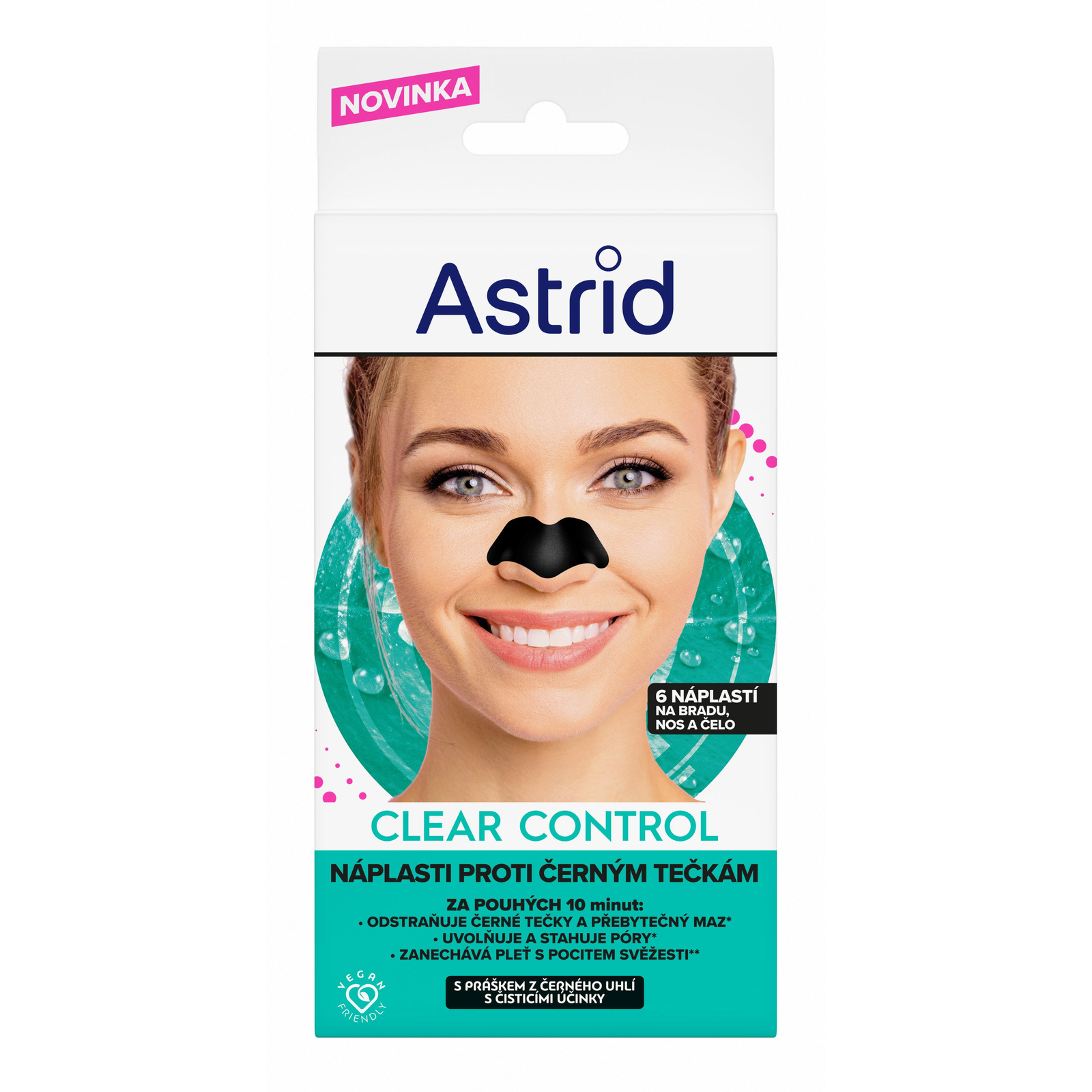 ASTRID Clear Control, fekete szénnel, 6 darab (8592297012573)