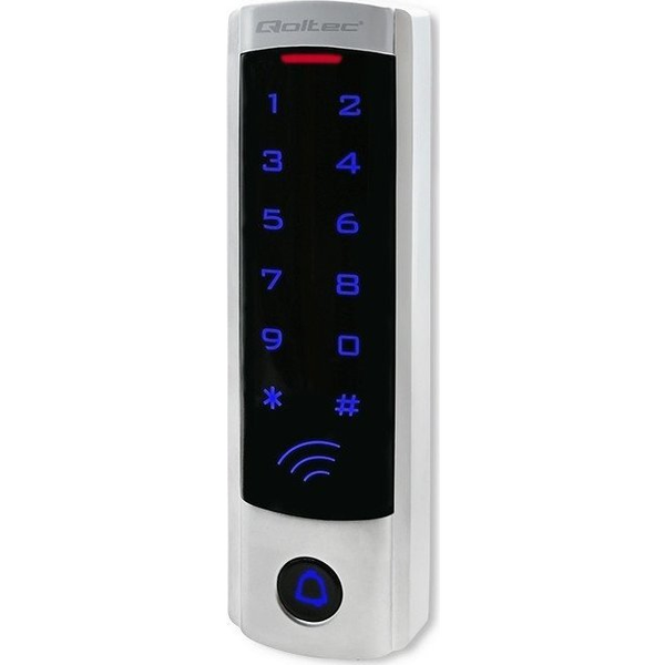 Qoltec 52445 Cerradura Con Código Dione Con Lector Rfid Código | Tarjeta | Llavero | Botón De Timbre | Ip68 | Em