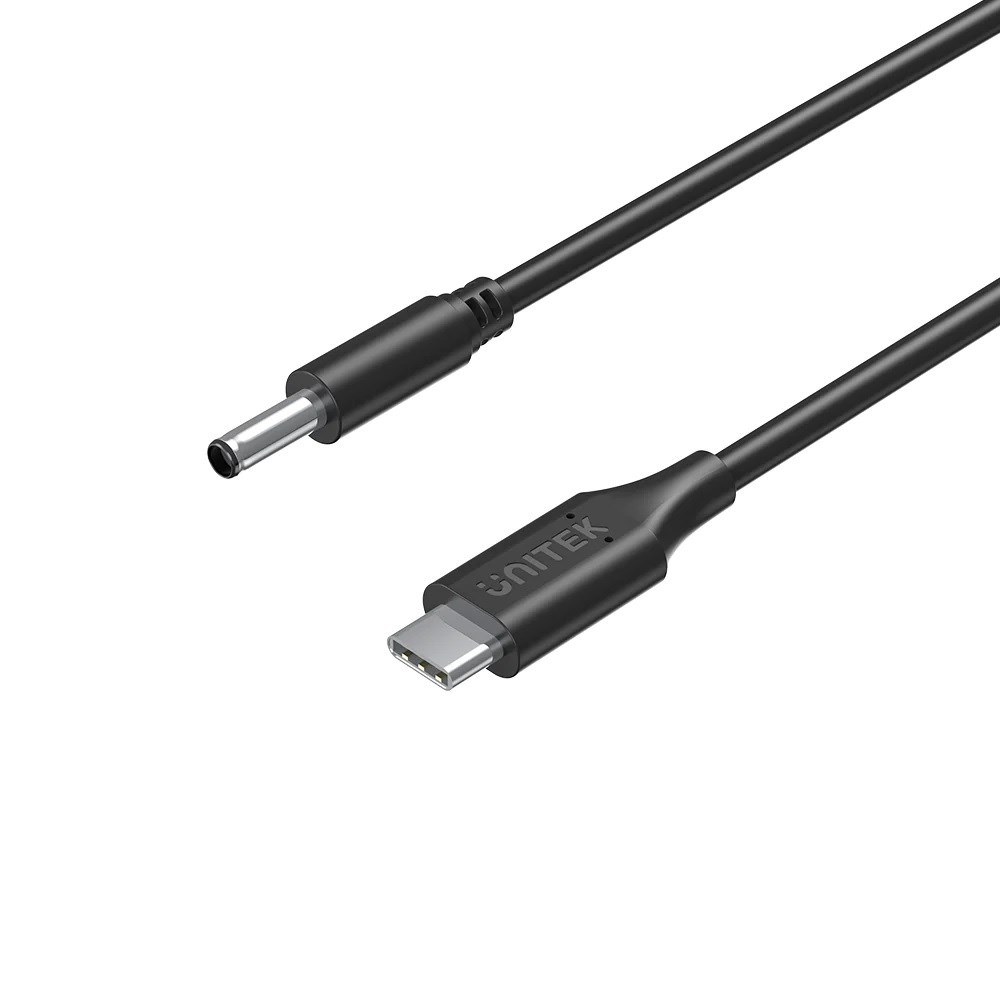 Unitek C14120BK USB-C apa - 4.5 x 3.0mm DC Dell apa Töltő kábel - Fekete (1.8m) (C14120BK-1.8M)