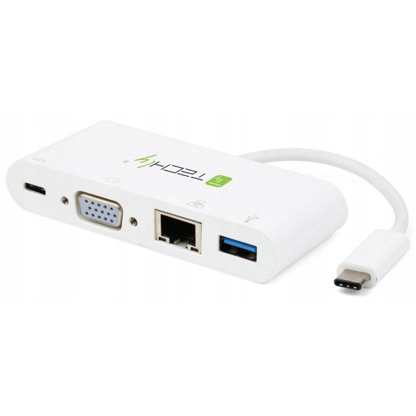 Techly IADAPUSB31DOC2 laptop dock & poortreplicator USB 3.2 Gen 1 (3.1 Gen 1) Type-C Wit