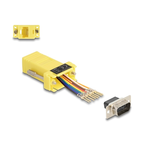 DELOCK Adapter D-Sub9 -> RJ45 St/Bu Montagesatz gelb