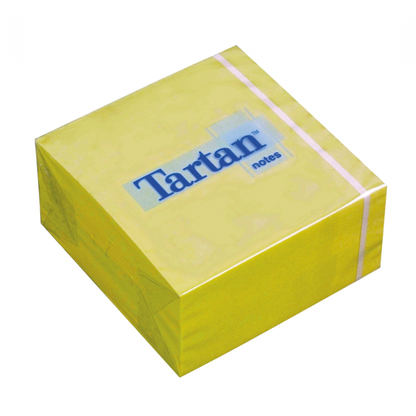 Самозалепващ бележник, 76x76 mm, 400 листа, TARTAN, жълт