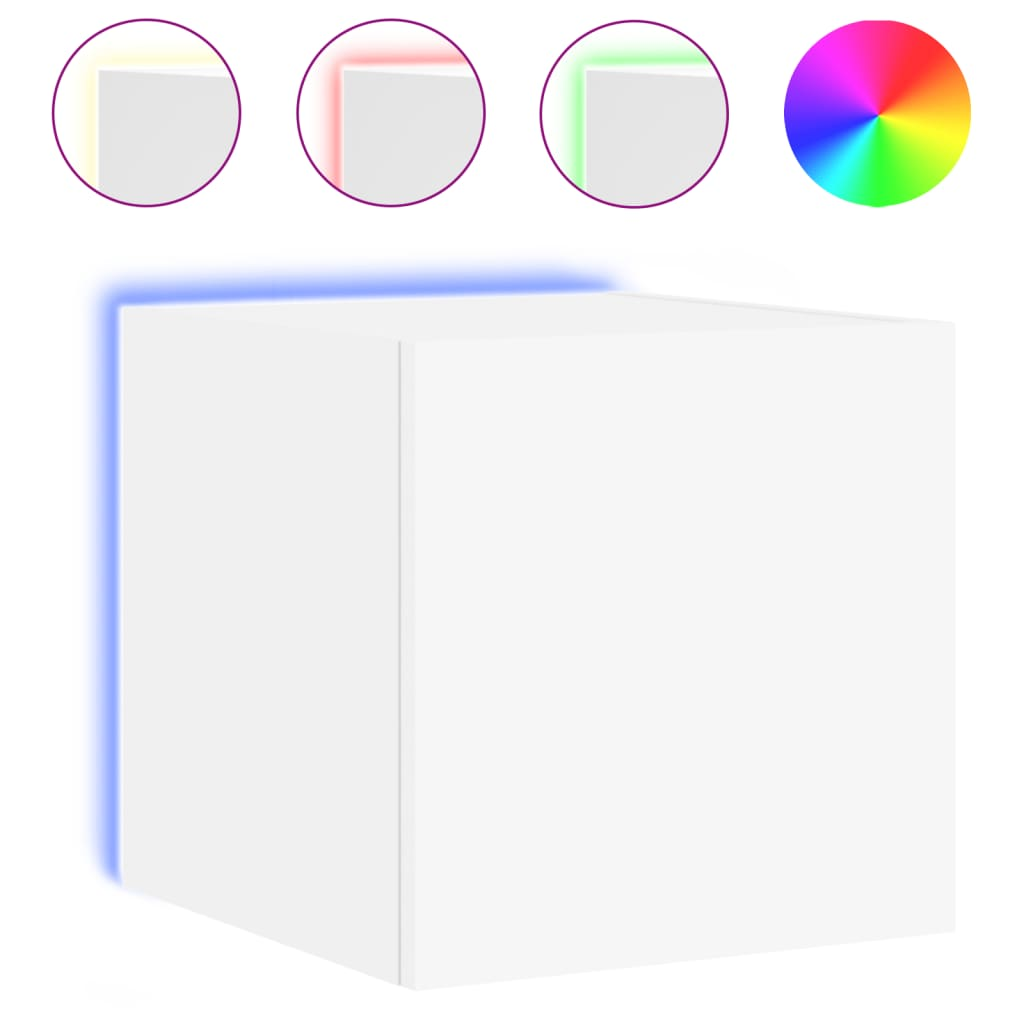 fehér fali TV-szekrény LED-világítással 30,5x35x30 cm (837218)