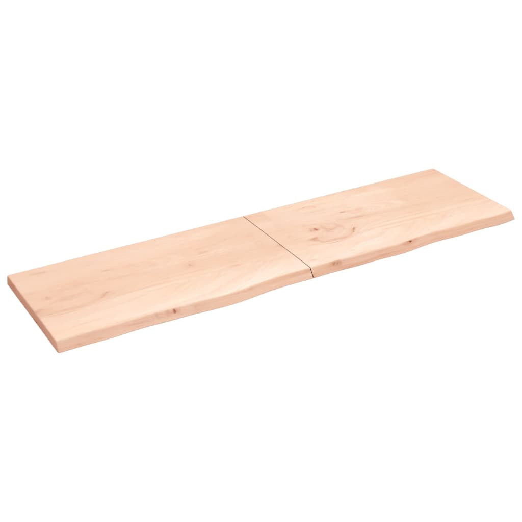 kezeletlen tömör tölgyfa fali polc 220x60x(2-4) cm (363618)