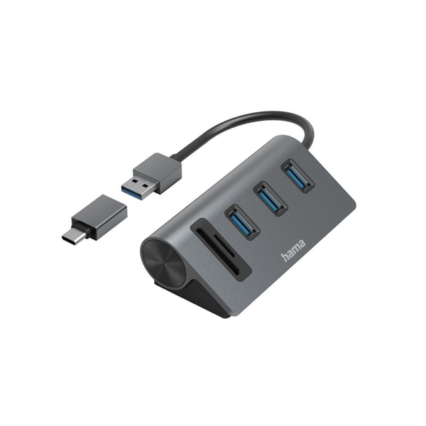 Hama 00200140 stații de andocare și replicatoare de porturi pentru calculatoare portabile USB 3.2 Gen 1 (3.1 Gen 1) Type-A Antracit, Negru