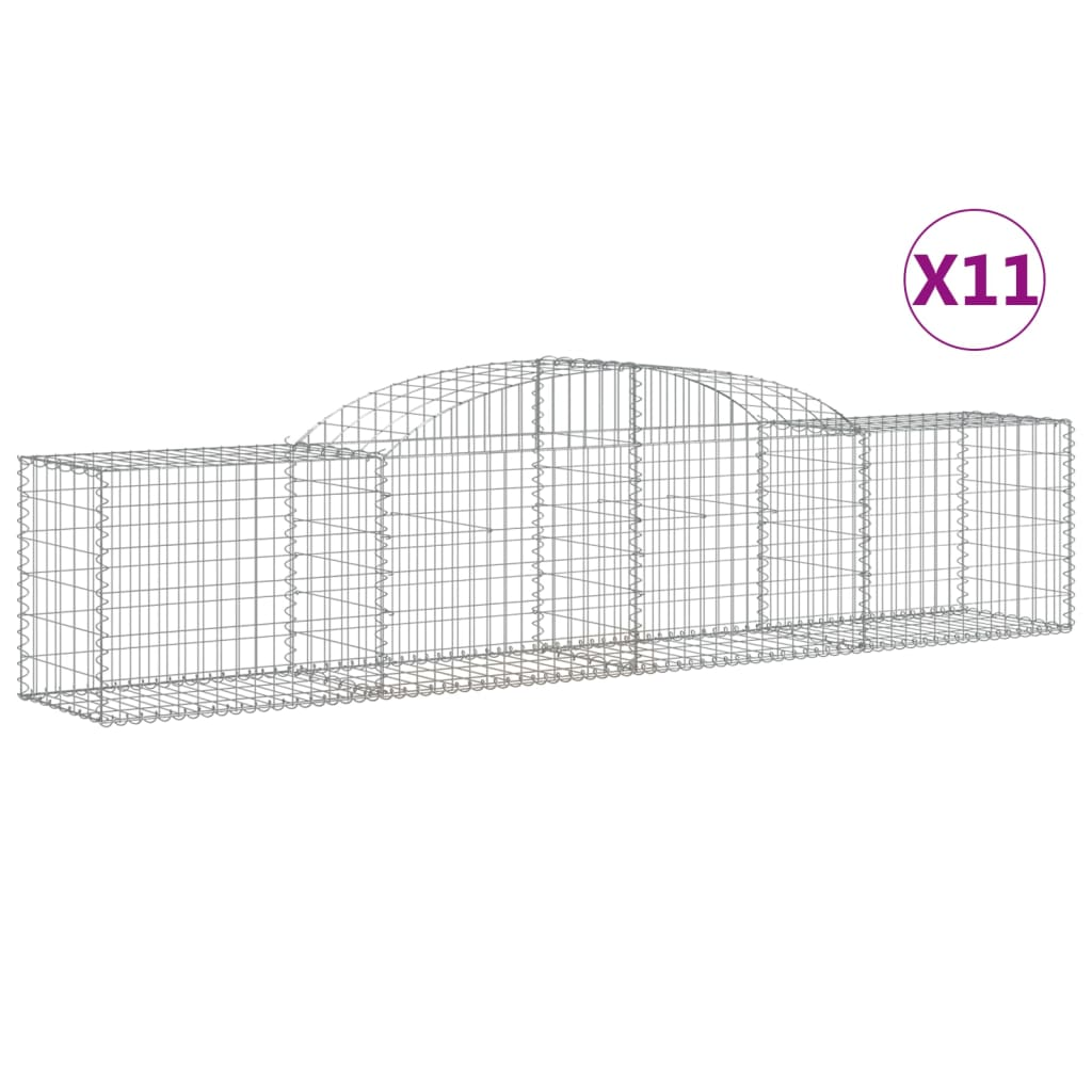 11 db íves horganyzott vas gabion kosár 300x50x60/80 cm (3146674)