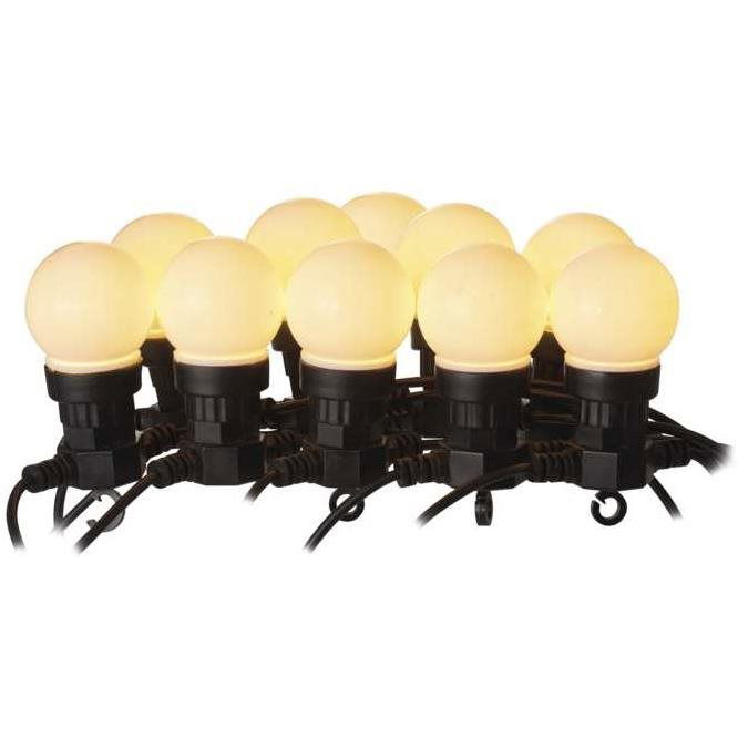 EMOS LED fényfüzér – 10x party égő, opál, 5 m, kültéri és beltéri, meleg fehér (DCPW01)