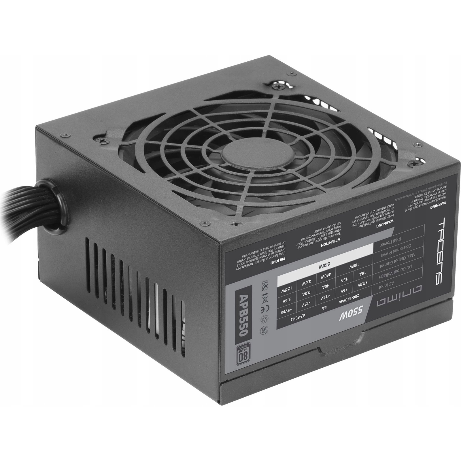 Tacens APB550B tápegység 550 W 20+4 pin ATX ATX Fekete (TACANIMA-APB550)