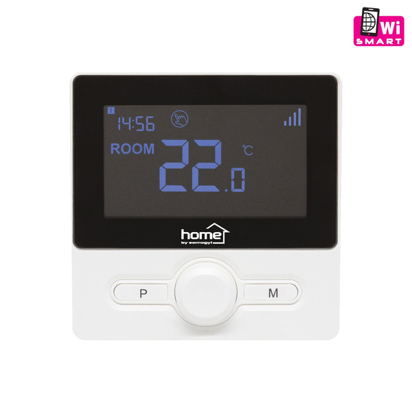 Home vezeték nélküli szobatermosztát, smart, hordozható és falra szerelhető, Wi-Fi kapcsolat, programozható, ablaknyitás érzékelés, fekete (THES25BWIFI)